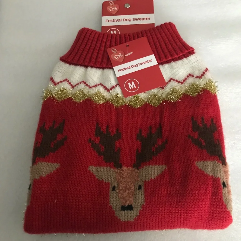 Pet Central Festival Dog Sweater NEW Size M-14”/35.56cm